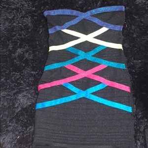 Right fitted neon and black colored dress